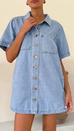 By Frankie Denim Dress Edit|The Denim Edit^Rayna Denim Mini Dress - Light Denim
