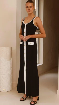 SASHA (BNE) Knit Dresses|Knitwear^Rhi Maxi Dress - Black/White