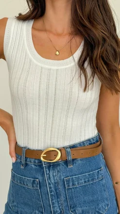 My Girl Knit Tops|Knitwear^River Knit Tank - White