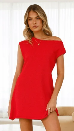 Burans Dresses|Mini^Robin Off Shoulder Mini Dress - Red