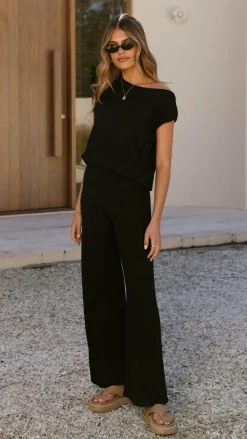 Burans Knit Tops|Knitwear^Robin Off Shoulder Top - Black