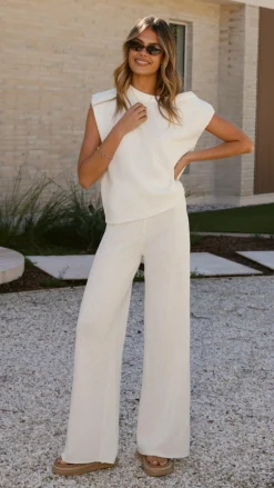 Burans Knit Tops|Knitwear^Robin Off Shoulder Top - White