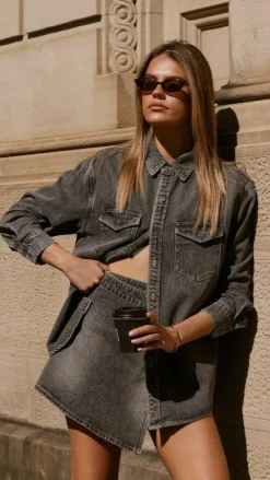 Rollas The Denim Edit|Sets^Skort - Black Stone