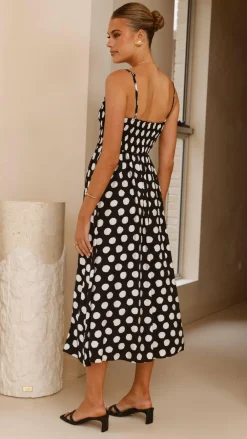 Fashion Allied Dresses|Midi^Roma Midi Dress - Black/ White Spot