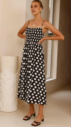 Fashion Allied Dresses|Midi^Roma Midi Dress - Black/ White Spot