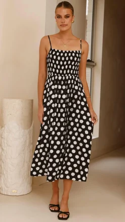 Fashion Allied Dresses|Midi^Roma Midi Dress - Black/ White Spot
