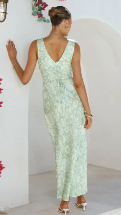 Burans Dresses|Maxi^Rubie Maxi Dress - Lime Floral
