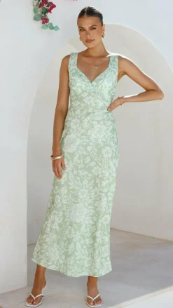 Burans Dresses|Maxi^Rubie Maxi Dress - Lime Floral