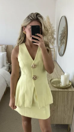 SASHA (BNE) Sets|Bottoms^Rylie Mini Skirt - Lemon