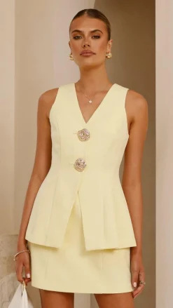 SASHA (BNE) Sets|Bottoms^Rylie Mini Skirt - Lemon