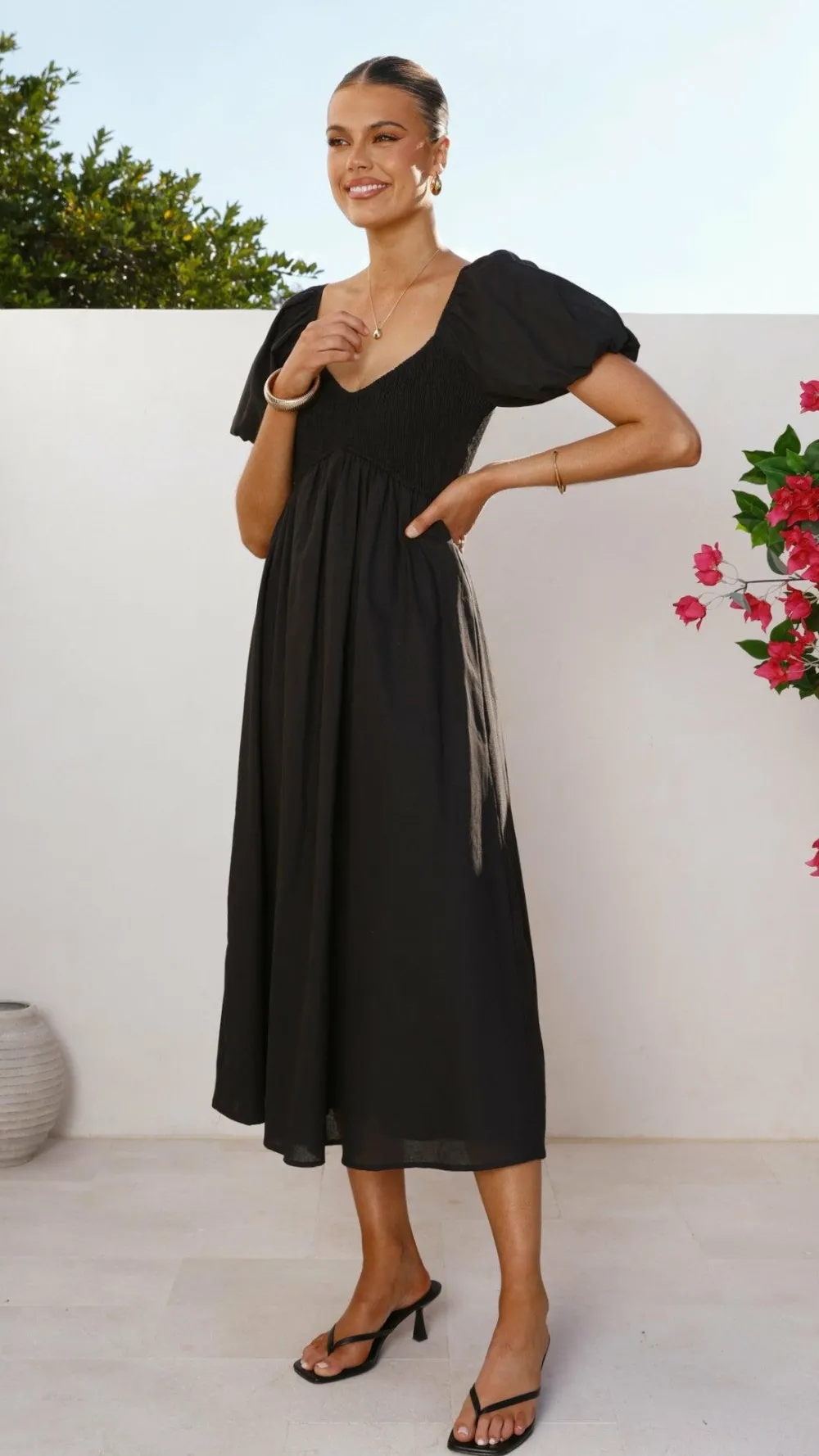 Burans Dresses|Maxi^Sahirah Midi Dress - Black