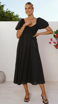 Burans Dresses|Maxi^Sahirah Midi Dress - Black