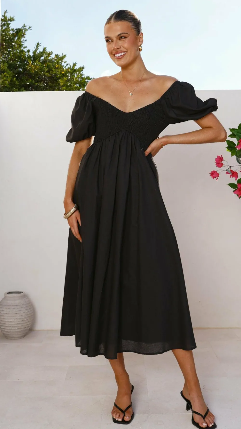 Burans Dresses|Maxi^Sahirah Midi Dress - Black