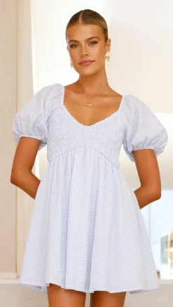 Burans Dresses|Mini^Sahirah Mini Dress - Blue / White Gingham