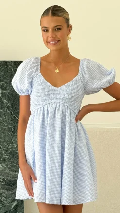 Burans Dresses|Mini^Sahirah Mini Dress - Blue / White Gingham