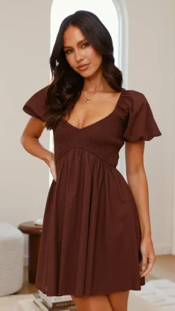 Burans Dresses|Mini^Sahirah Mini Dress - Brown