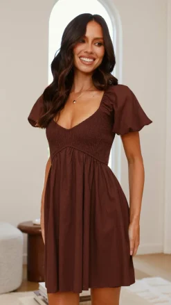 Burans Dresses|Mini^Sahirah Mini Dress - Brown