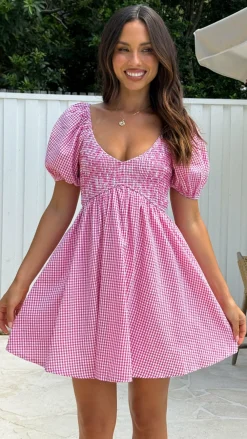 Burans Sale Dresses^Sahirah Mini Dress - Red / White Gingham