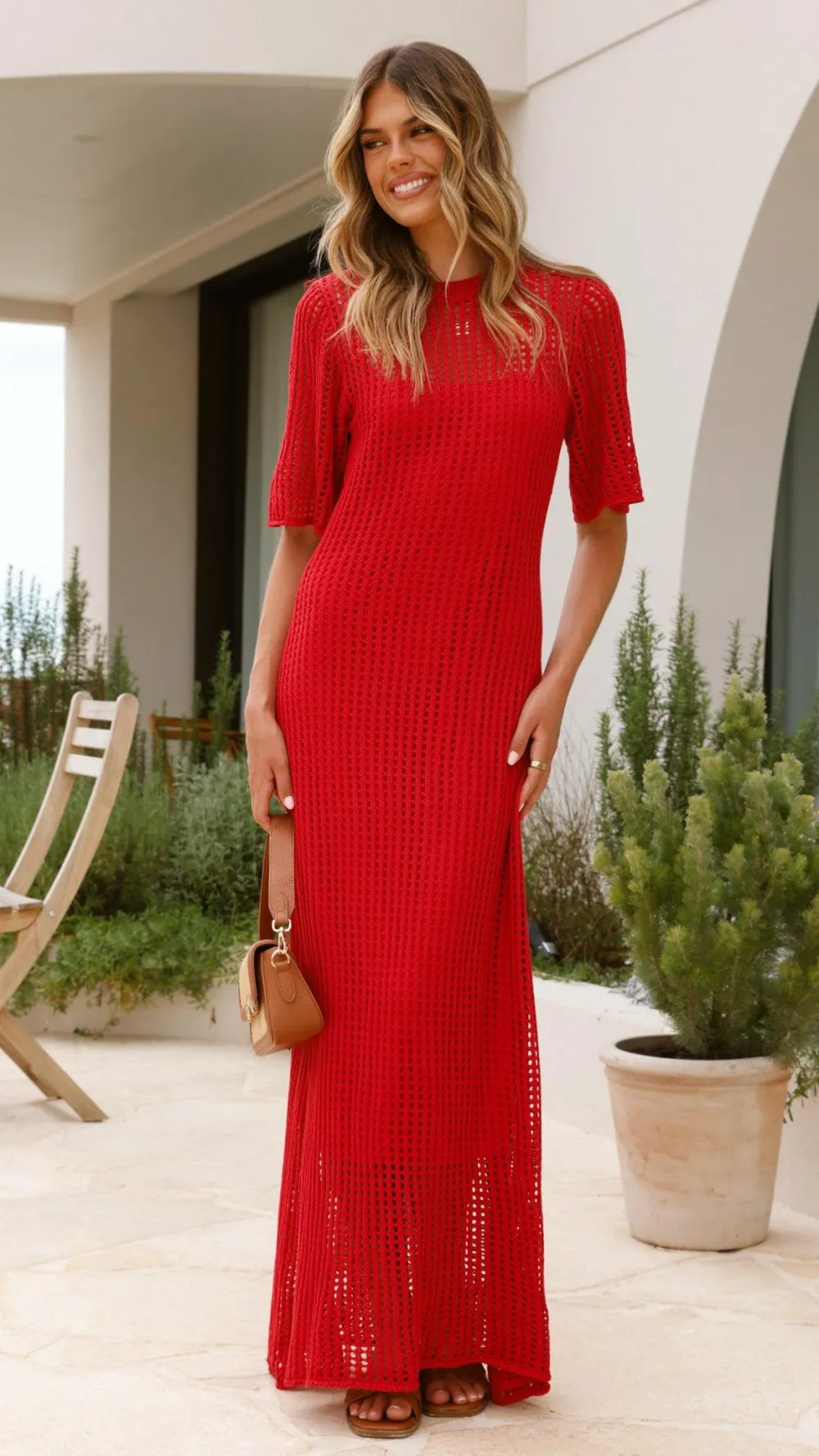 Pink Diamond Sale Dresses^Saisha Crochet Maxi Dress - Red