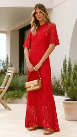 Pink Diamond Sale Dresses^Saisha Crochet Maxi Dress - Red