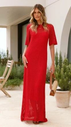 Pink Diamond Sale Dresses^Saisha Crochet Maxi Dress - Red