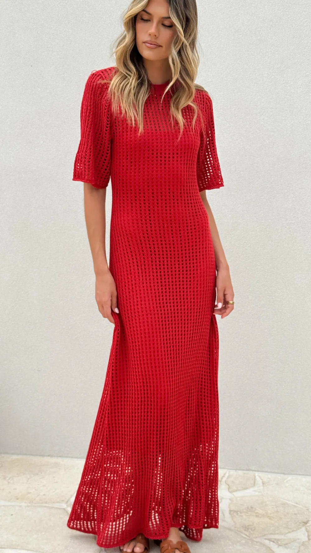Pink Diamond Sale Dresses^Saisha Crochet Maxi Dress - Red