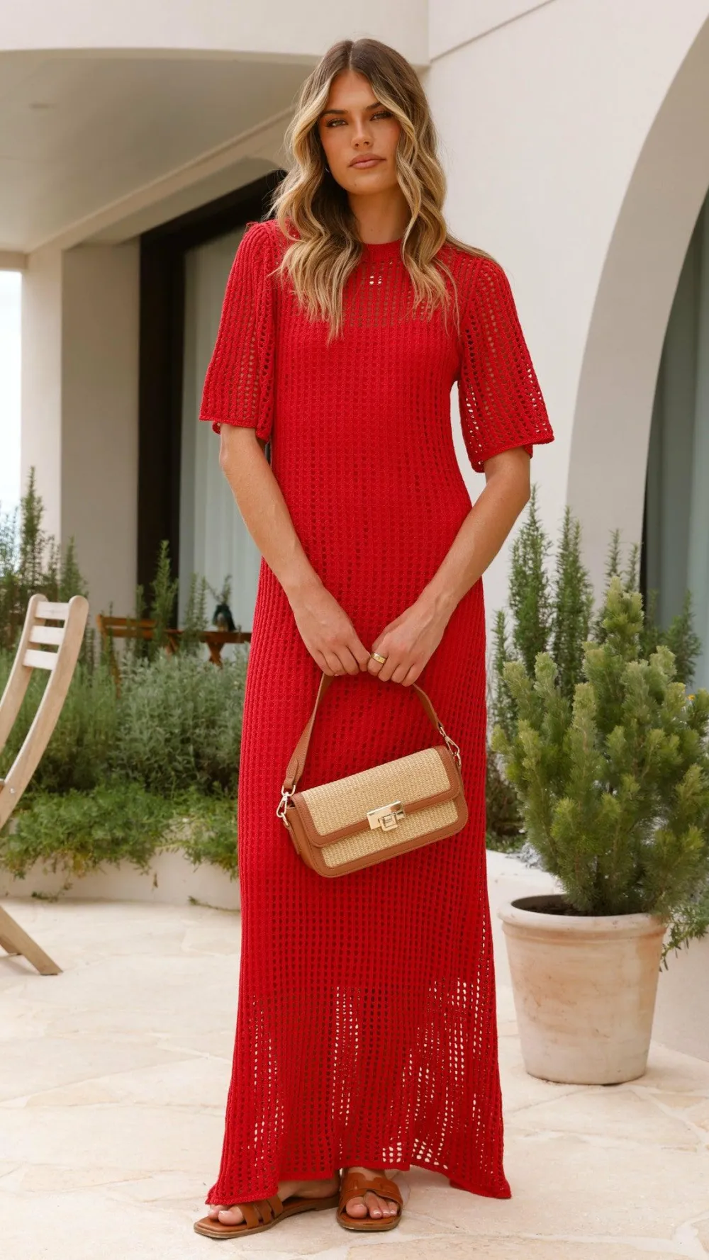 Pink Diamond Sale Dresses^Saisha Crochet Maxi Dress - Red