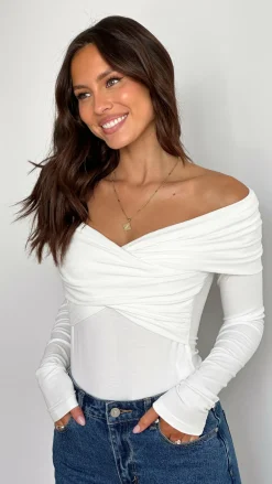 Burans Tops^Sandrine Bodysuit - White