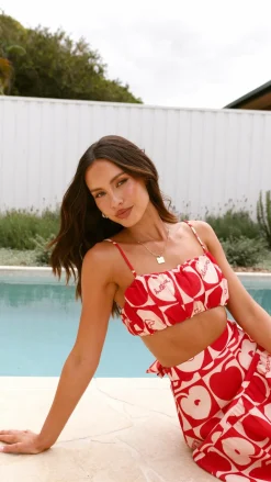 SASHA (BNE) Sets|Bottoms^Saraya Top and Skirt Set - Red / White
