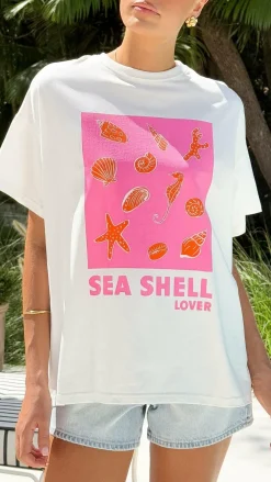 By Frankie Tops^Seashell Lover Tee - White