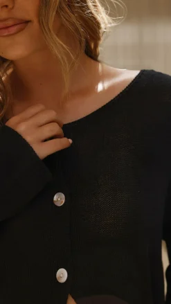 Little Lies Knit Tops|Knitwear^Selara Button Up Cardigan - Black