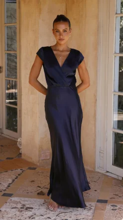 LILYWHYT Sale Evening^Selma Maxi Dress - Navy