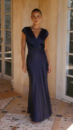 LILYWHYT Sale Evening^Selma Maxi Dress - Navy