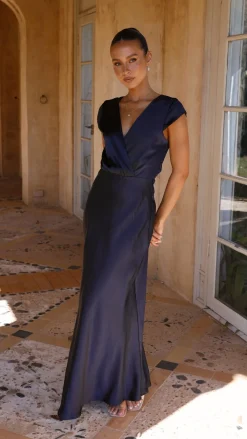 LILYWHYT Sale Evening^Selma Maxi Dress - Navy
