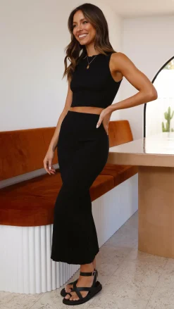 Alive Girl Knitwear|Knitwear^Senya Maxi Skirt - Black