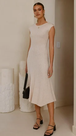 My Girl Knit Dresses|Knitwear^Seona Knit Midi Dress - Natural