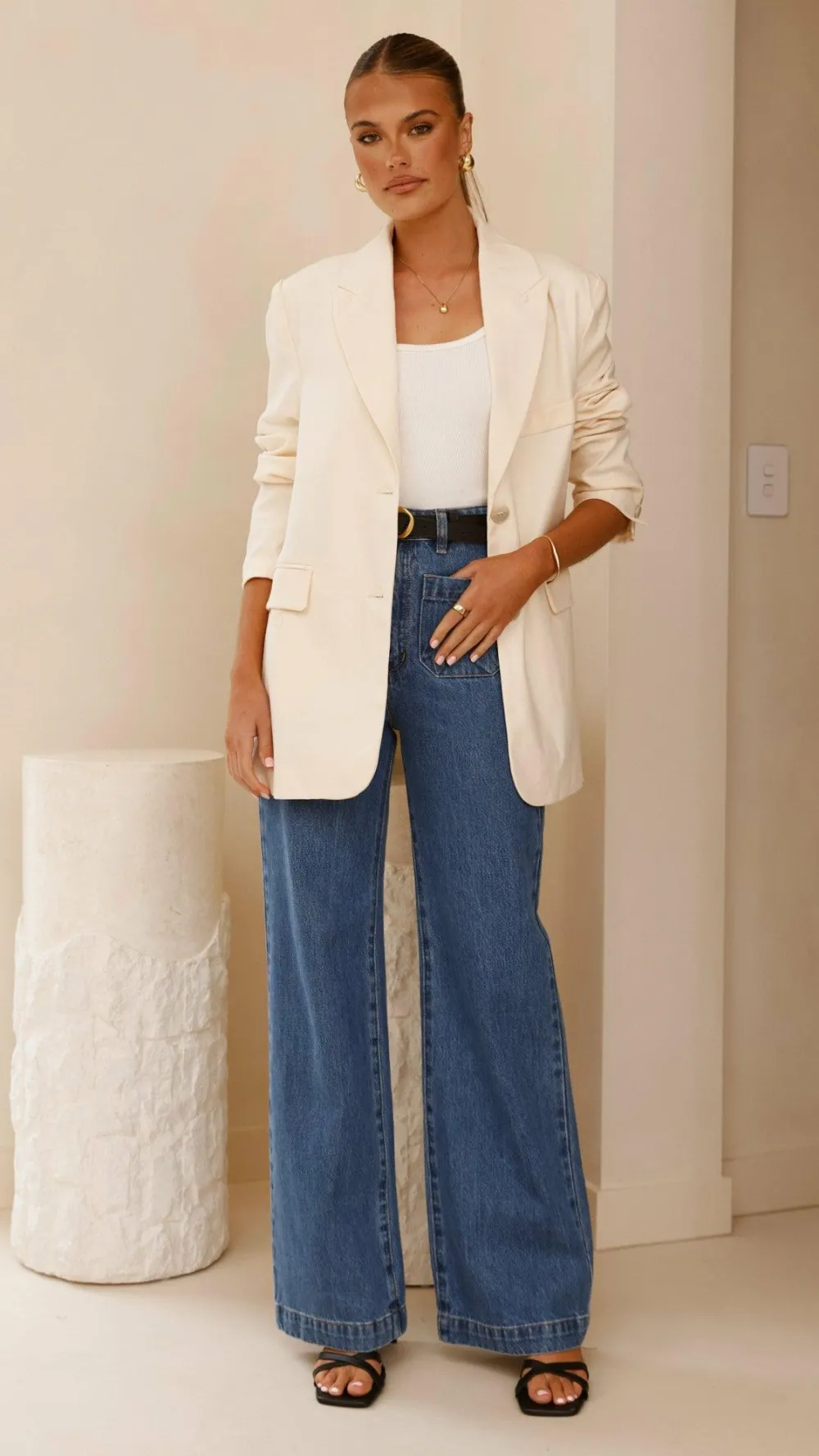 Fashion Allied Blazers|Outerwear^Shannon Blazer - Cream