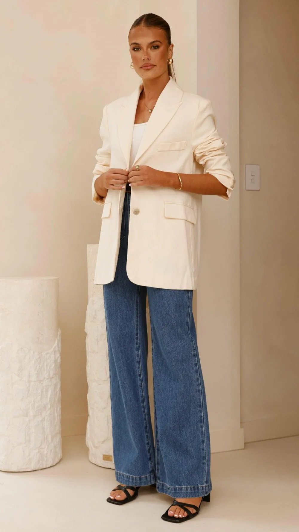 Fashion Allied Blazers|Outerwear^Shannon Blazer - Cream