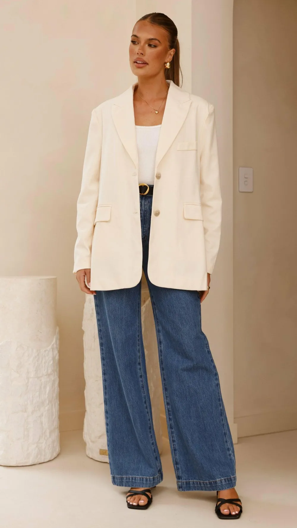 Fashion Allied Blazers|Outerwear^Shannon Blazer - Cream
