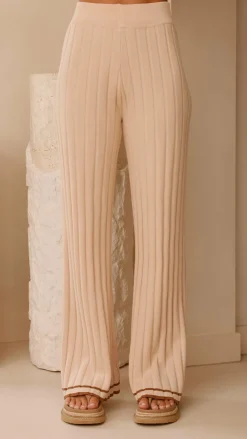 LILYWHYT Knitwear|Knitwear^Shaylie Wide Leg Pants - Beige