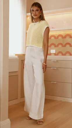 MVN Knit Tops|Knitwear^Shoreline Crochet Top - Yellow
