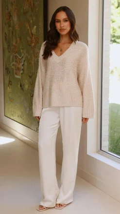 YH AND CO Knitwear|Knitwear^Silas Knit Top - Beige