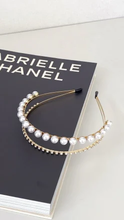 Angel Whisper Fascinators|Hair Accessories^Sinclair Headpiece - Gold/Pearl
