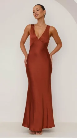 LILYWHYT Mon Cheri|Dresses^Sofia Maxi Dress - Rust