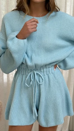 LILYWHYT Knitwear|Knitwear^Sol Knit Playsuit - Blue
