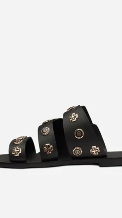 Sol Sana / Kinzu Brands Pty Ltd Sol Sana^Sol Sana Eastwood Slide - Black/Gold