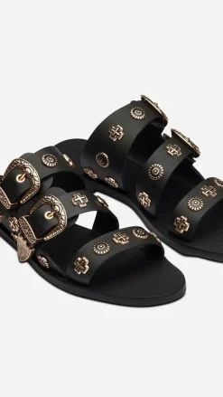 Sol Sana / Kinzu Brands Pty Ltd Sol Sana^Sol Sana Eastwood Slide - Black/Gold