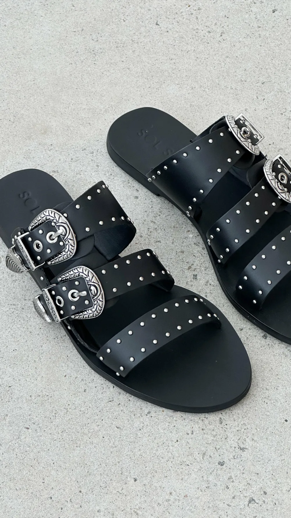 Sol Sana / Kinzu Brands Pty Ltd Sol Sana^Sol Sana Eastwood Stud Slide - Black / Silver