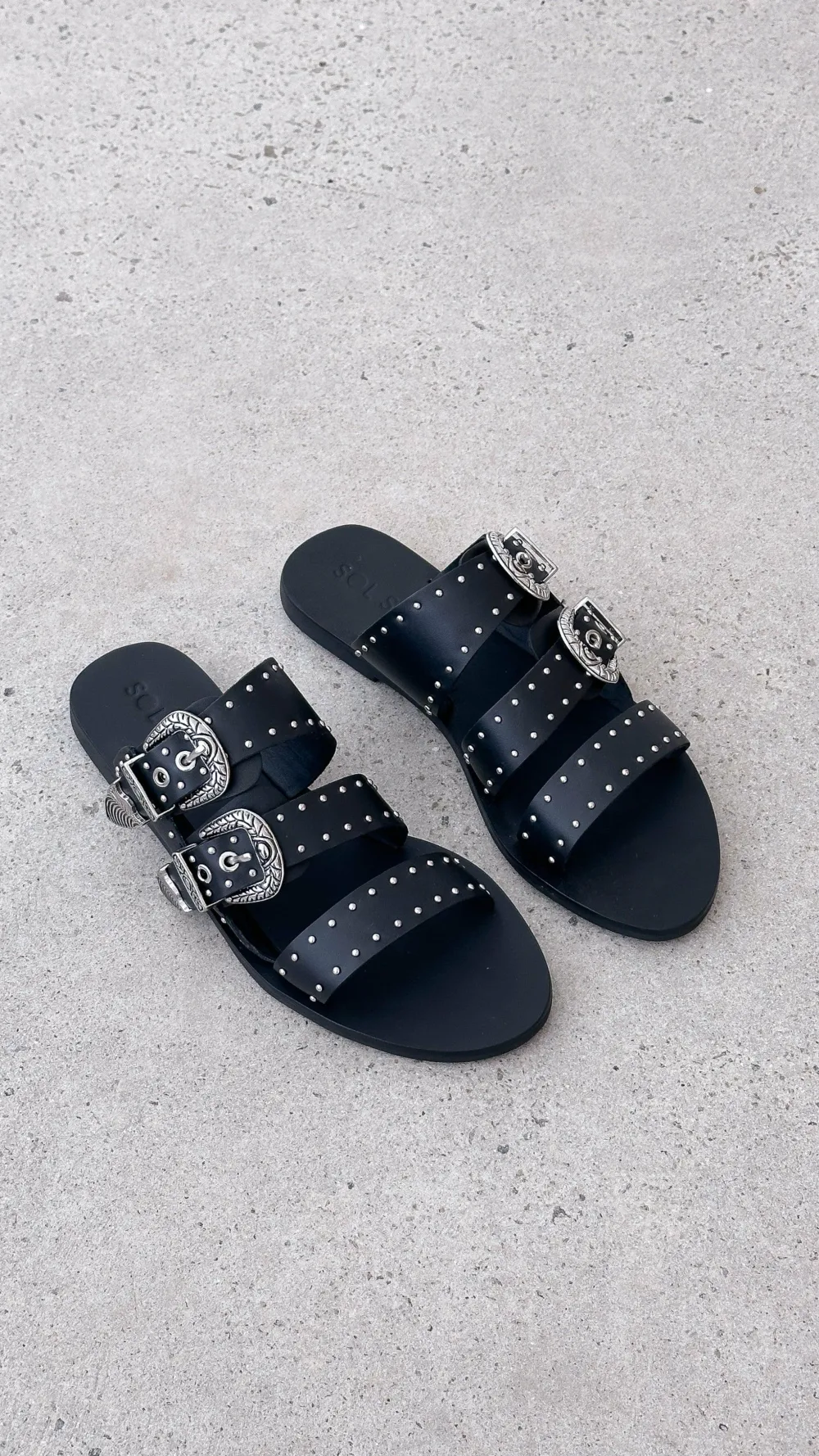 Sol Sana / Kinzu Brands Pty Ltd Sol Sana^Sol Sana Eastwood Stud Slide - Black / Silver