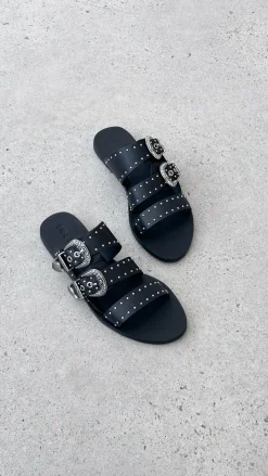 Sol Sana / Kinzu Brands Pty Ltd Sol Sana^Sol Sana Eastwood Stud Slide - Black / Silver